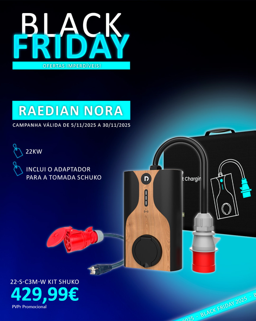 PORTÁTIL RAEDIAN NORA 7.4 kW OU 22 KW-SOCKET-C/ADAPATOR SCHUKO